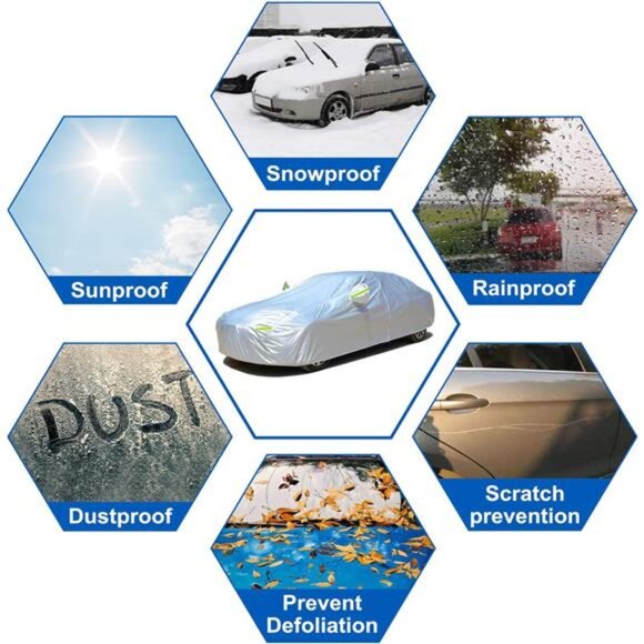 Full Exterior Covers 100% Waterproof, Universal Fit Toyota Camry Honda - Picture 4 of 8